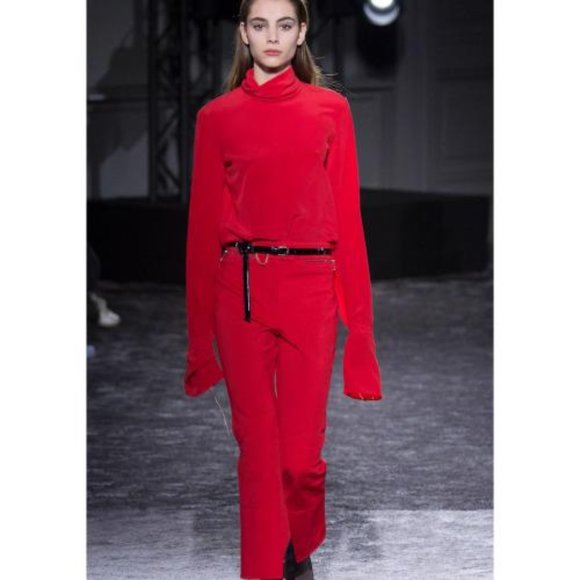 Nina Ricci Pants - NINA RICCI BALL AND CHAIN ZIPPER WIDE LEG PANTS 31